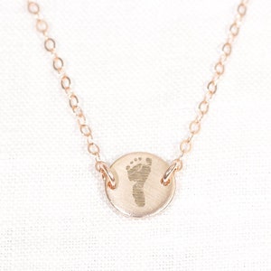 Custom Handprint Necklace Footprints Necklace Your Child's Actual Handprint New Mom Necklace Mother's Necklace Fingerprint Jewelry image 1