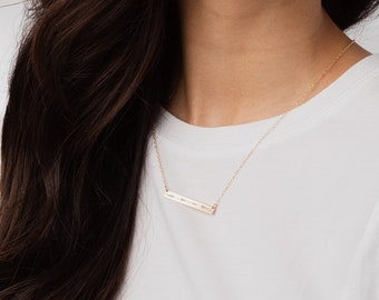 Custom Heartbeat Bar Necklace: Personalized EKG Soundwave Jewelry