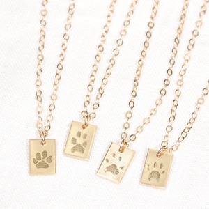 Custom Paw Print Necklace: Memorial Dog Tag Pendant
