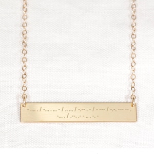 Morse Code Bar Necklace: Personalized Secret Message Jewelry