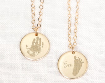 Personalized Handprint Necklace • Baby Handprint Pendant • Child Newborn Gift • New Baby Gift • New Mom Necklace • Baby Handprint Jewelry