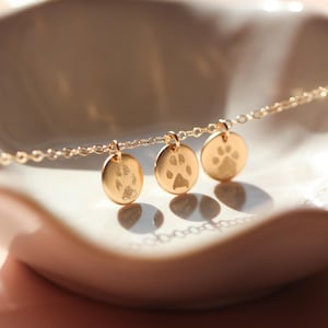 Collar personalizado con huellas de patas y narices: Joyería conmemorativa para mascotas, colgantes de discos múltiples.