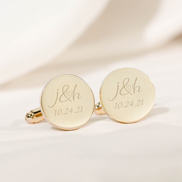 Custom Logo Cufflinks: Engraved Stainless Steel, Company Gift