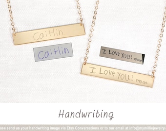 Actual Handwriting Necklace • Personalized Necklace For Her • Your Handwriting • Memorial Necklace • Jewelry For Her • Sterling Silver, Gold