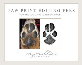 Paw Print Editing Fees For Photos of Actual Paws