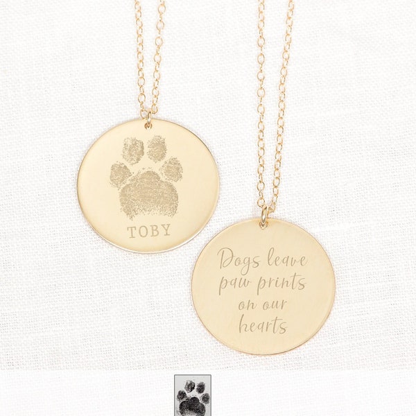 Real Paw Print Necklace • Pet Memorial Jewelry • Cat or Dog Paw Print • In Memory of Dog • Pet Lover's Gifts • Pet Loss Jewelry • Keepsakes