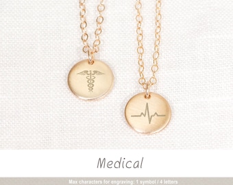 Medical Necklace • Heartbeat Necklace • Nurse Gifts • Gift for Doctor • Medical Alert Jewelry • Custom Medical Necklace • Thank You Present