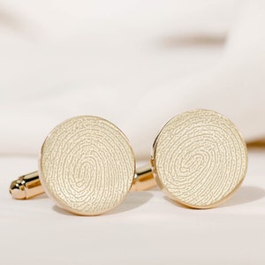 Fingerprint Cufflinks • Custom Cufflinks for Him • Wedding Gifts for Husband • Handwriting Cufflinks