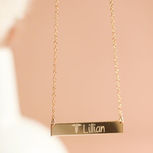 Medical Alert Necklace • Medical ID Necklace • Custom Medical Bar • Medical Information • Personalized Medical Alert • Allergies, Diabetes
