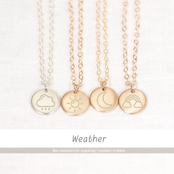 Meteorology Jewelry • Weather Necklace • Gifts for Meteorologist • Meteorologist Forecast • Weather Forecast • Umbrella, Lightning, Rainbow