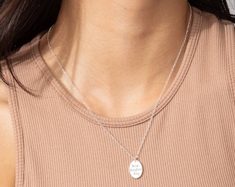 Collier maman avec prénoms • Collier prénom enfant • Collier ovale • Cadeaux pour maman