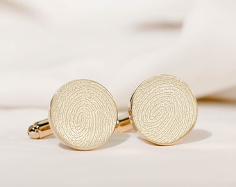 Fingerprint Cufflinks • Custom Cufflinks for Him • Wedding Gifts for Husband • Handwriting Cufflinks