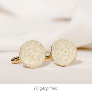 Fingerprint Cufflinks • Custom Cufflinks for Him • Wedding Gifts for Husband • Handwriting Cufflinks