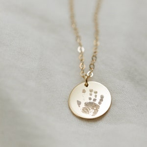 Personalized Handprint Necklace Baby Handprint Pendant Child Newborn Gift New Baby Gift New Mom Necklace Baby Handprint Jewelry image 4