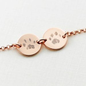 Multiple Disc Paw Print or Nose Print Bracelet: Pet Loss Sympathy Gifts