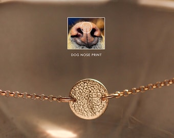 Aangepaste schijfarmband met hondenneusprint: sieraden voor huisdieraandenken