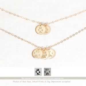 Custom Paw Print Necklace • Your Pet's Actual Paw Print • Pet Loss Jewelry • Cat or Dog Paw Print • Pet Memorial Jewelry • Sympathy Gifts