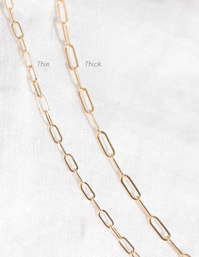 Paperclip Chain Necklace Drawn Cable Chain Necklace Minimalist Layering Chain image 7
