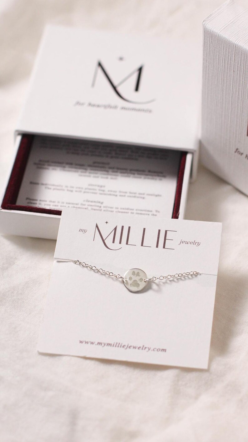 Collar personalizado con huella dactilar: Joyería con huella del pulgar, Regalo conmemorativo imagen 9