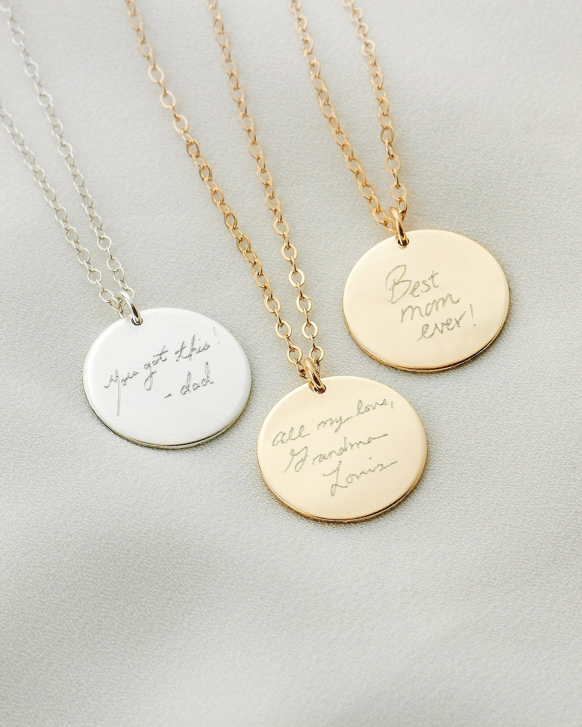 Handwriting Jewelry Actual Handwriting Necklace Etsy