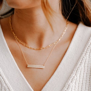 Paperclip Chain Necklace Drawn Cable Chain Necklace Minimalist Layering Chain image 4