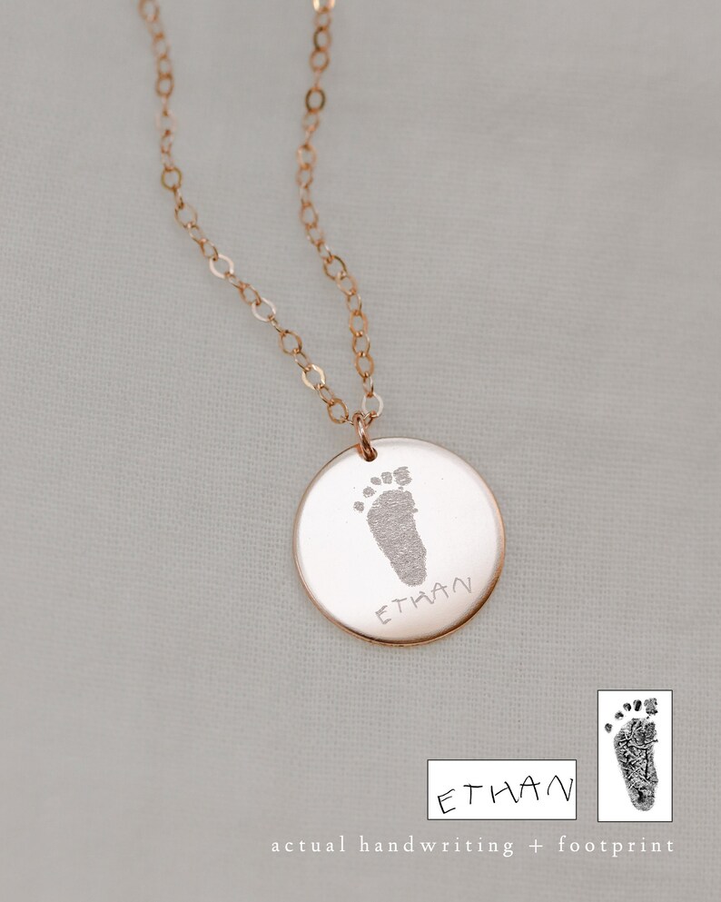 Actual Footprint Necklace Custom Footprint Jewelry Etsy