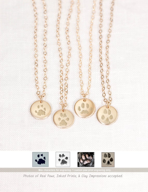 Actual Dog Paw Print Necklace: Custom Nose Print, Pet Memorial Jewelry