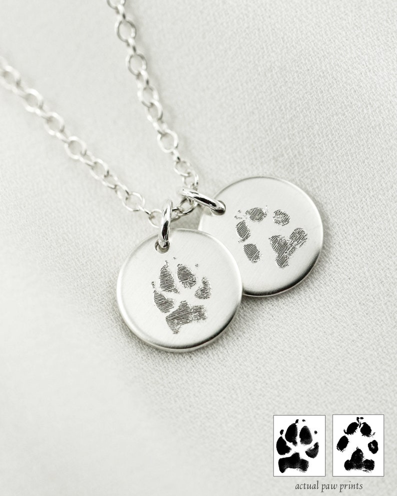 Custom Paw Print Necklace Your Pet's Actual Paw Print Pet Loss Jewelry Cat or Dog Paw Print Pet Memorial Jewelry Sympathy Gifts image 3