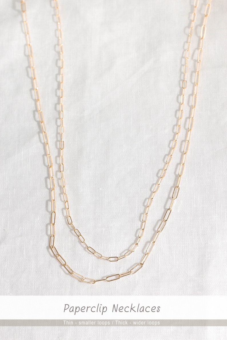 Paperclip Chain Necklace Drawn Cable Chain Necklace Minimalist Layering Chain image 6