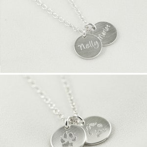 Custom Paw Print Necklace Your Pet's Actual Paw Print Pet Loss Jewelry Cat or Dog Paw Print Pet Memorial Jewelry Sympathy Gifts image 4