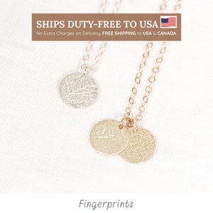Collar personalizado con huella dactilar: Joyería con huella del pulgar, Regalo conmemorativo imagen 2