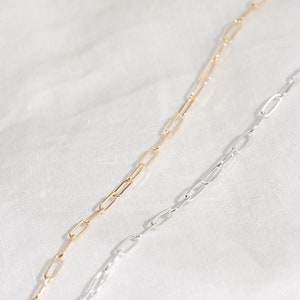 Paperclip Chain Necklace Drawn Cable Chain Necklace Minimalist Layering Chain image 8