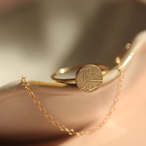 Custom Fingerprint Ring • Actual Fingerprint Ring • Round Disc Ring • Inked Fingerprint Ring • Engraved Fingerprint Ring • Real Fingerprint