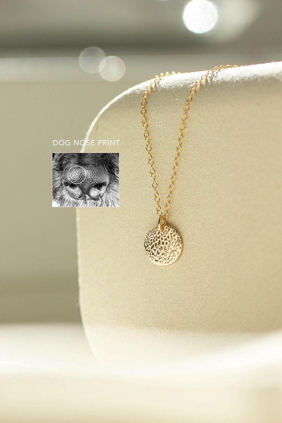 Custom Nose Print Disc Necklace: Pet Memorial Necklace, Larger Pendant