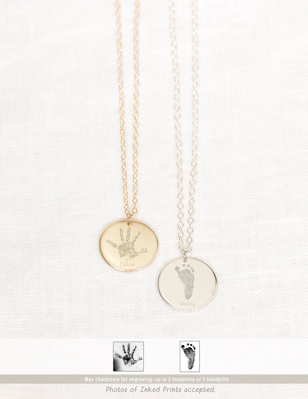 Actual Footprint Necklace Custom Footprint Jewelry Personalized