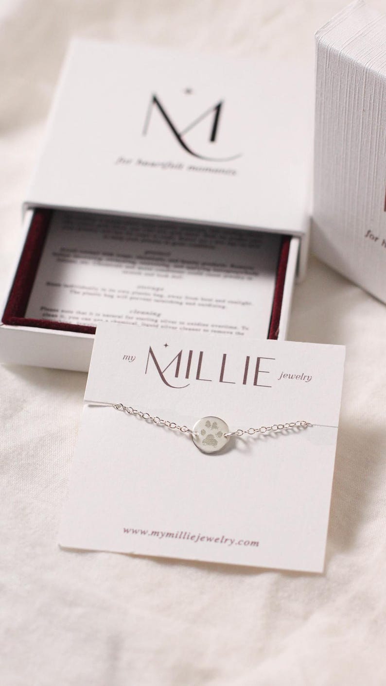 Custom Fingerprint Necklace: Thumbprint, Handwriting Memorial Keepsake image 8
