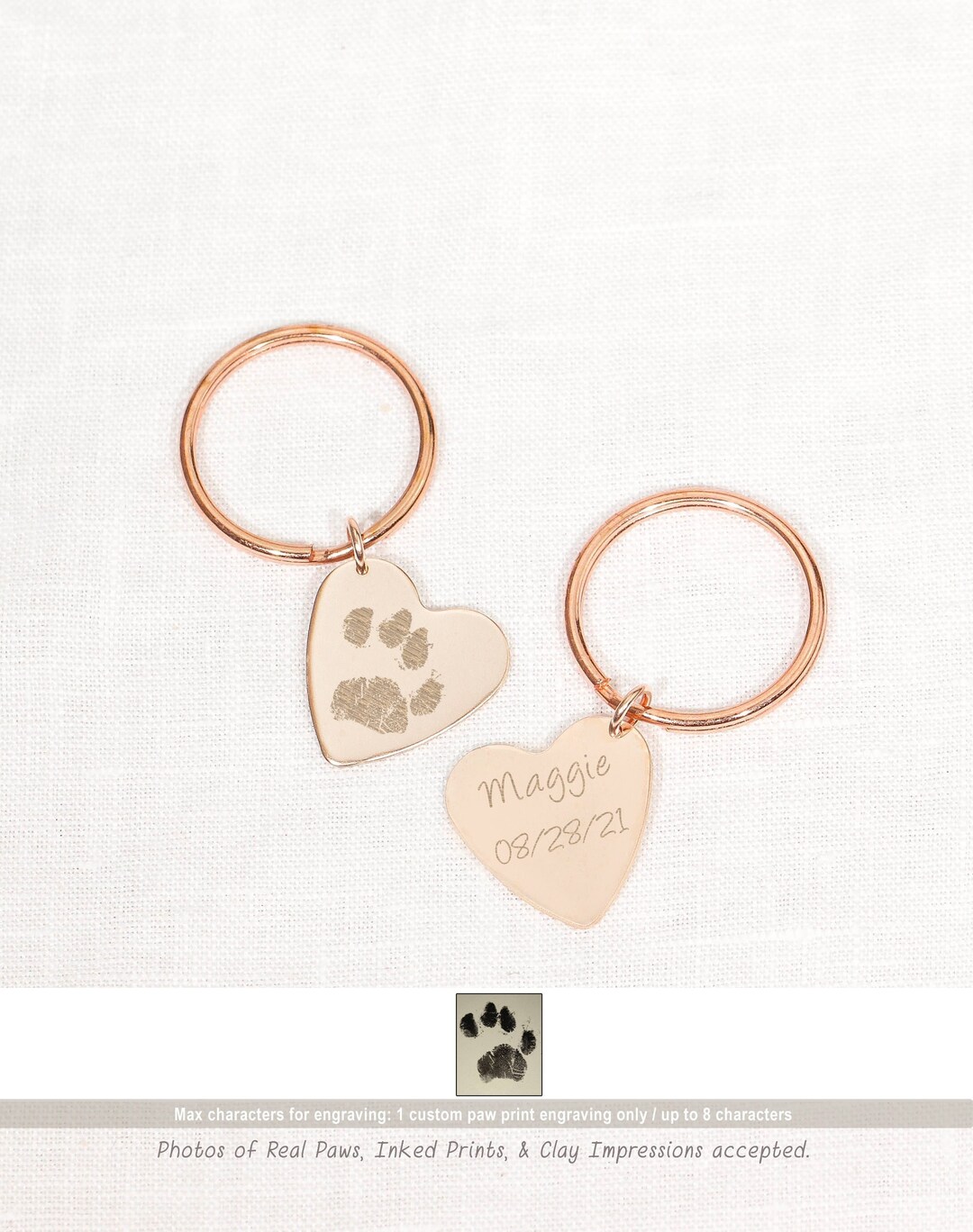 Custom Pet Keychain Custom Dog Pawprint Keychain Pet Loss Etsy