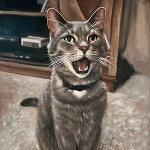 Cat Portrait Commission, Custom Cat Painting from Photo, Animal Painting, Dog Painting, Pet Portrait Gift, Pet Lover Gift, Pet Memorial Gift