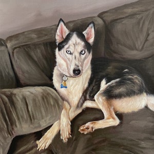 Custom Dog Portrait on Canvas, Oil Painting of Your Dog, Custom Pet Portrait from Photo, Dog Wall Art, Dog Mom Gift, Pet Loss Memorial Gift