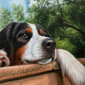 Custom Pet Portrait Painting on Canvas, Personalized Dog Painting from Photo, Custom Pet Photo Gifts, Realistic Dog Portrait, Dog Mom Gift