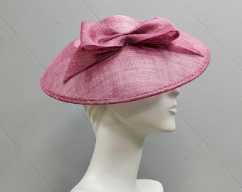 Dewberry Pink Saucer Hat with Bow Fascinator Hat for Special Occasion Hat for Wedding Guest Fascinator for Royal Ascot Hat Races Ladies Day