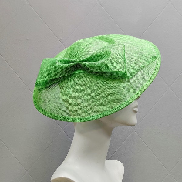 Apple Green Saucer Hat with Bow Fascinator Hat for Special Occasion Hat for Wedding Guest Fascinator for Royal Ascot Hat Races Derby Day Hat