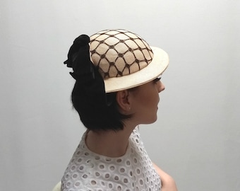 1950's Ladies Occasion Percher Tilt Hat 1940's hat for Goodwood Revival hat true vintage fashion hat mid century hat