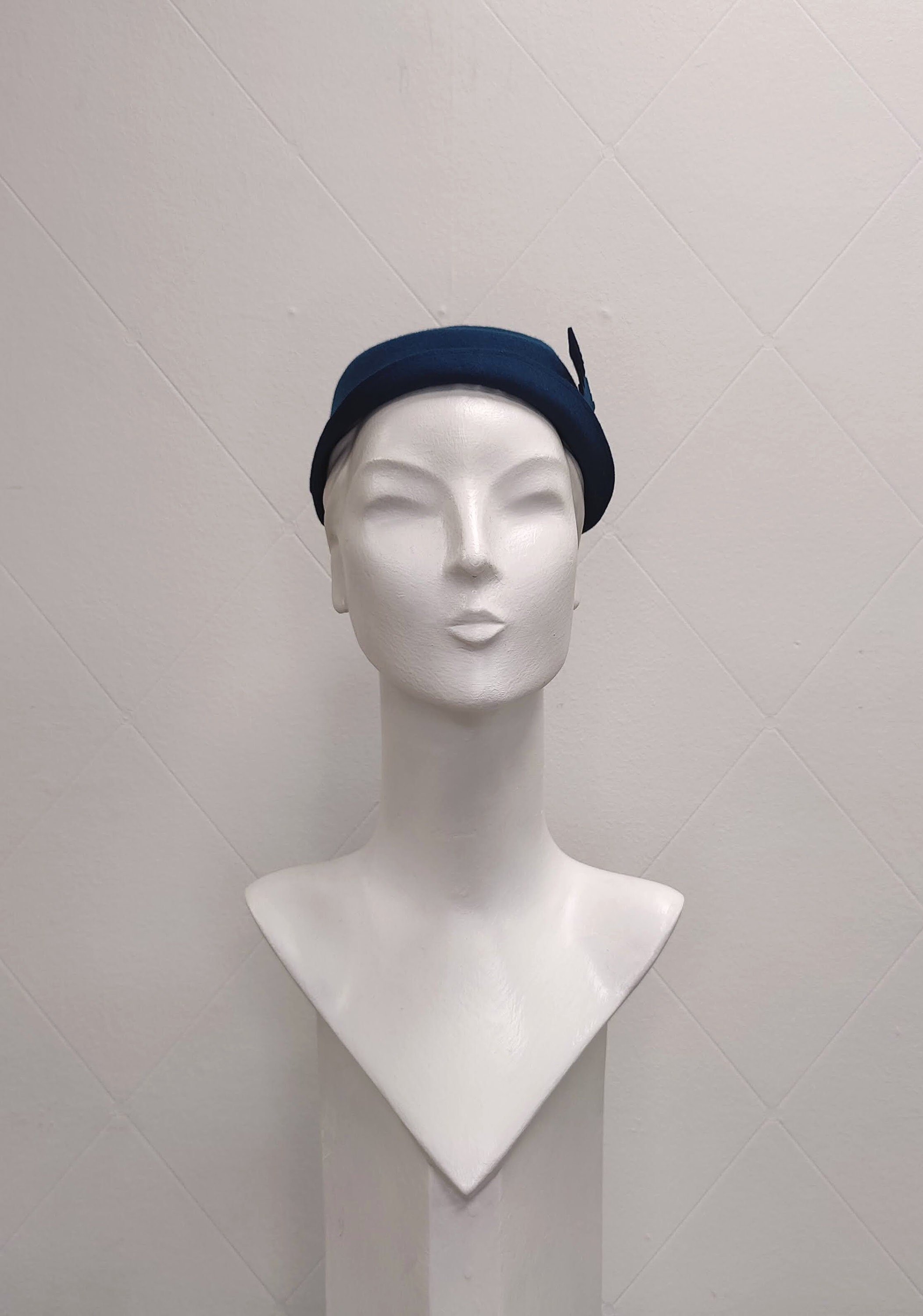 Handmade Petrol Blue Half Hat Formal Hat Occasion Hat Etsy