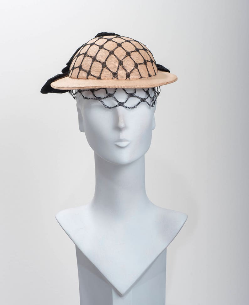 1950's Ladies Occasion Percher Tilt Hat 1940's hat for Goodwood Revival hat true vintage fashion hat mid century hat image 3