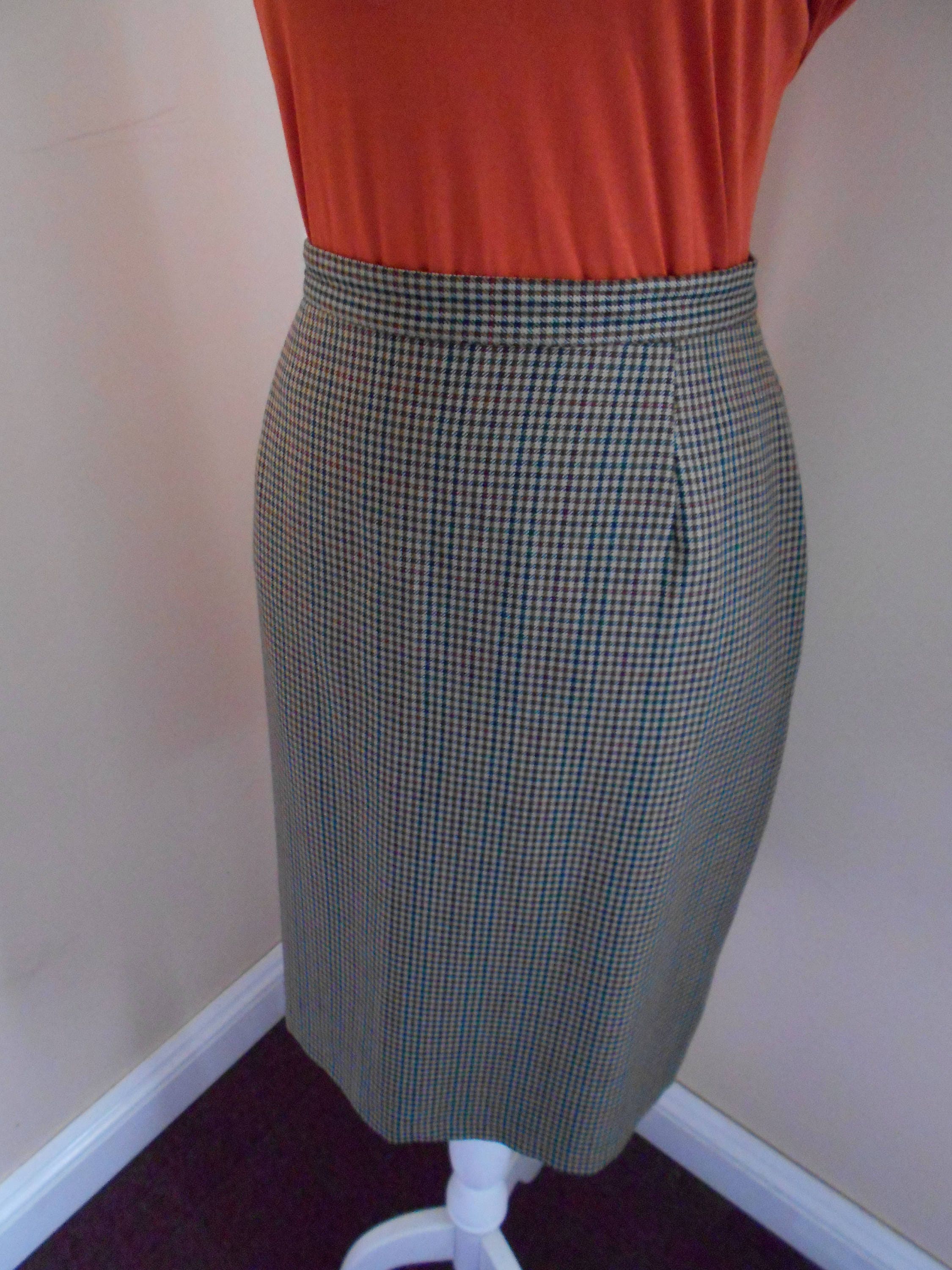 Vintage Check Skirt | Etsy
