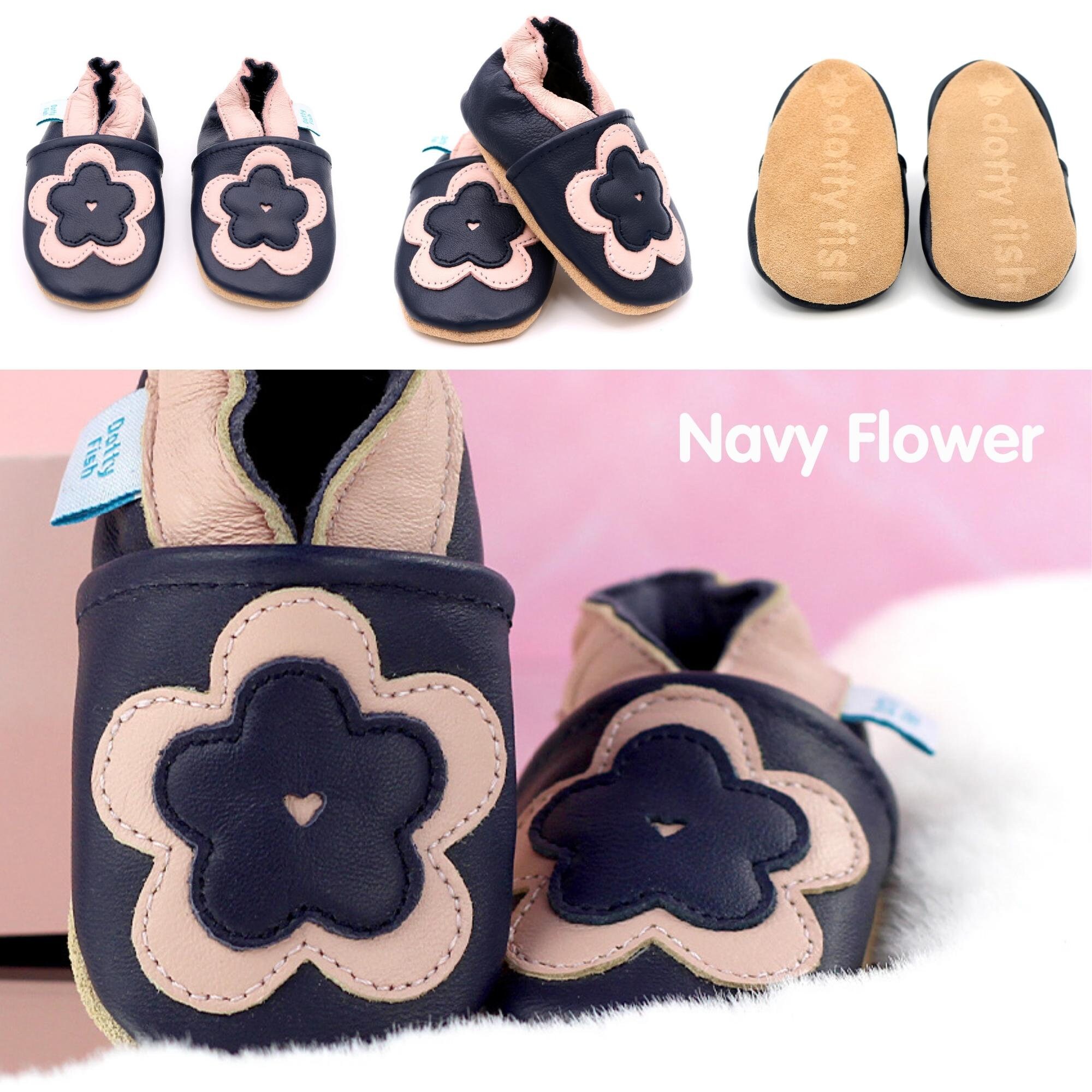 Dotty Fish Soft Leather Baby Shoes. Girls Toddler Shoes. Non slip Indoor Slippers. Pram Shoes. 0 6 Months to 4 5 Years. Flowers and Rainbow. Etsy Canada