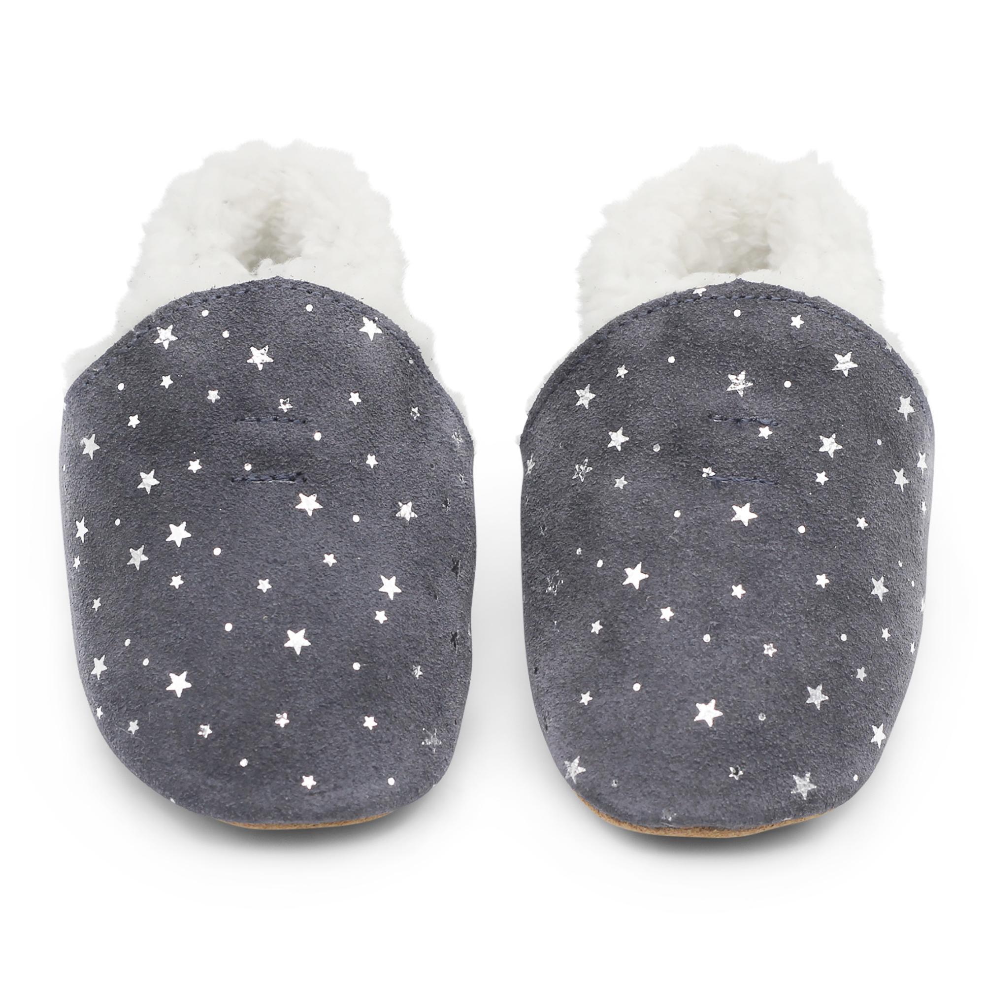 Chaussons Bébé Polaire Antidérapants - Pantoufles Hiver Garçon Fille, Velcro, Lavables En Machine