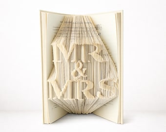 Mr & Mrs Book Folding Pattern | Combi Cut Fold Art (PDF Download)