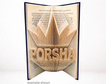 PORSHA Crown Book Folding Pattern | Princess Name Art | Combi Cut & Fold PDF | Digital Download